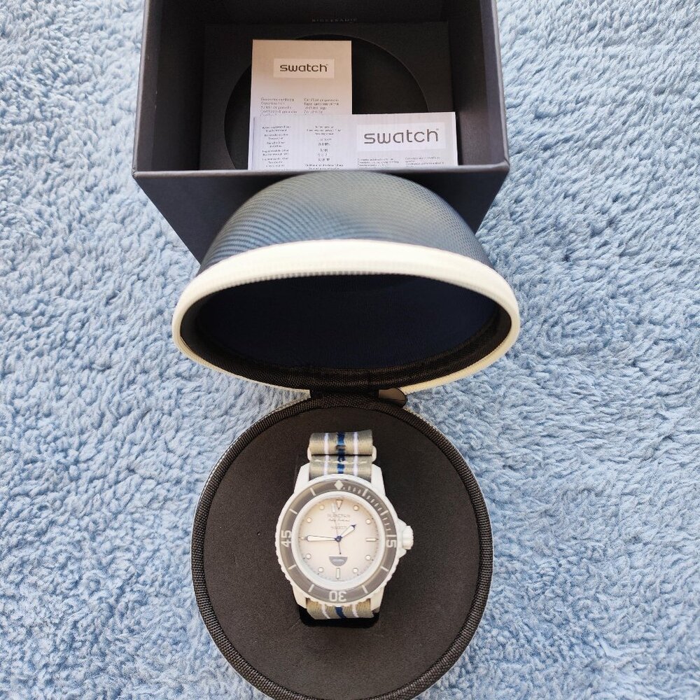 🍩🍩Swatch x Blancpain Fifty Fathoms Antarctic - Picture 4 of 7